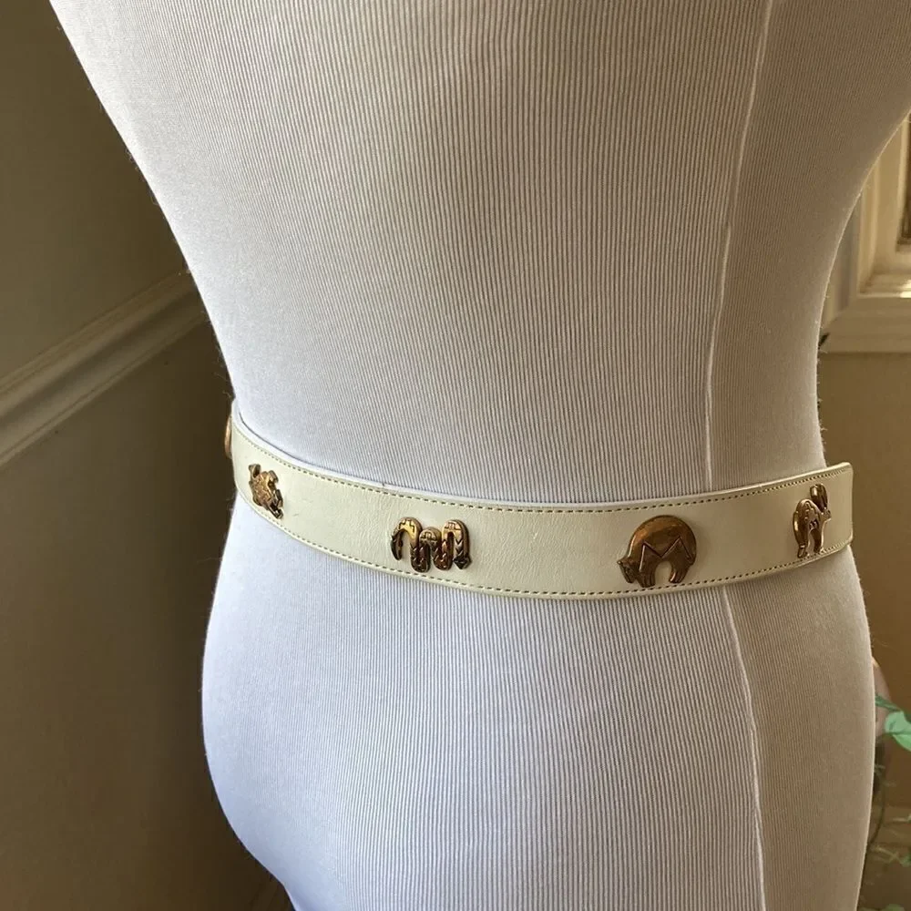Vintage Southwestern Rodeo Boho Silver Creek Leather 90’s Y2K Embellished Belt